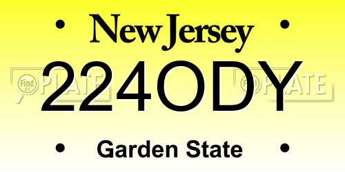 224ODY New Jersey License Plate