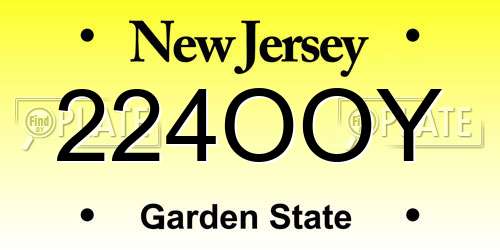 224OOY New Jersey License Plate