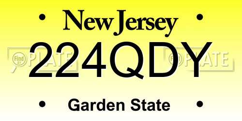 224QDY New Jersey License Plate