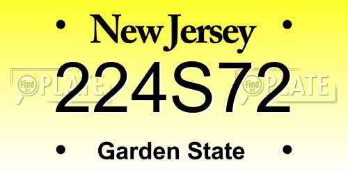 224S72 New Jersey License Plate