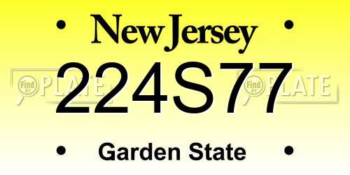 224S77 New Jersey License Plate