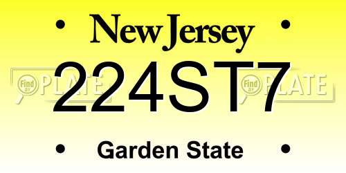 224ST7 New Jersey License Plate
