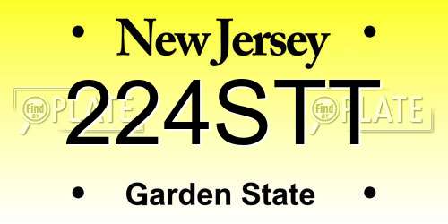 224STT New Jersey License Plate