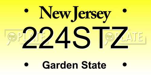 224STZ New Jersey License Plate