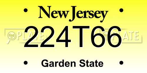 224T66 New Jersey License Plate