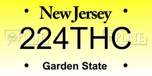 224THC New Jersey License Plate