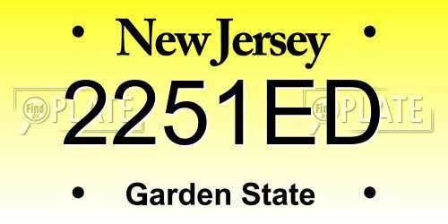 2251ED New Jersey License Plate