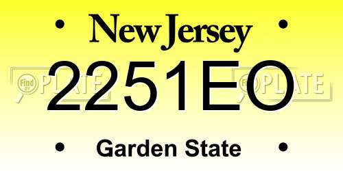 2251EO New Jersey License Plate