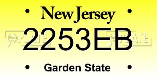2253EB New Jersey License Plate