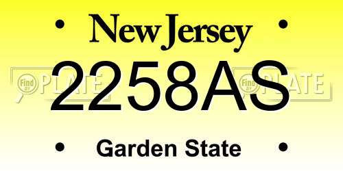 2258AS New Jersey License Plate
