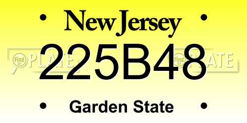 225B48 New Jersey License Plate