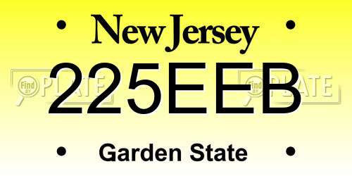 225EEB New Jersey License Plate