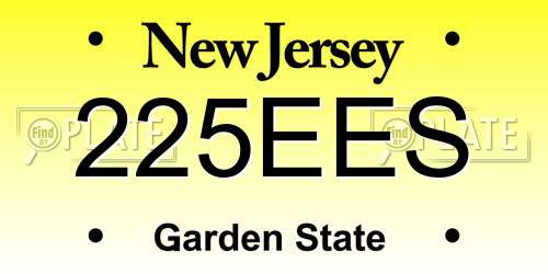 225EES New Jersey License Plate