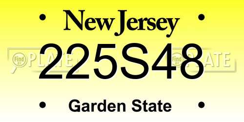225S48 New Jersey License Plate