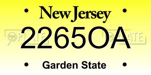 2265OA New Jersey License Plate