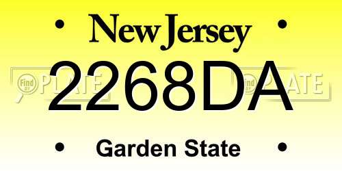 2268DA New Jersey License Plate