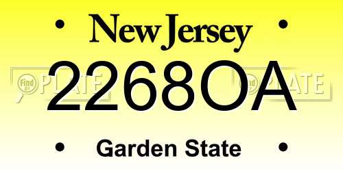 2268OA New Jersey License Plate