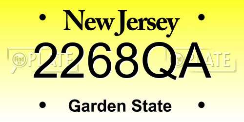 2268QA New Jersey License Plate