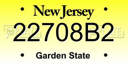 22708B2 New Jersey License Plate