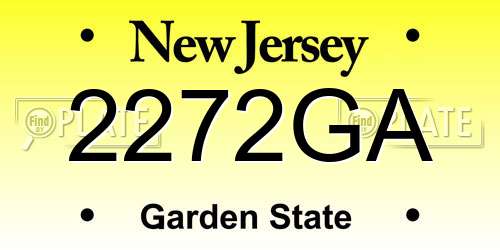 2272GA New Jersey License Plate
