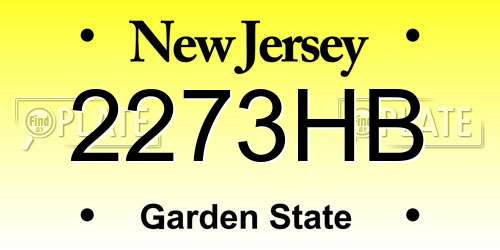 2273HB New Jersey License Plate