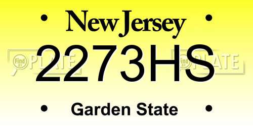2273HS New Jersey License Plate