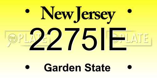2275IE New Jersey License Plate