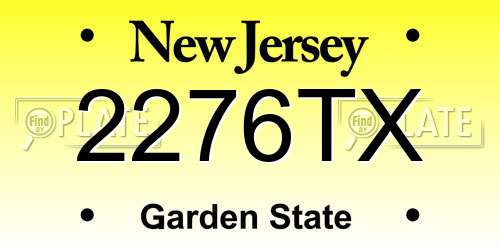 2276TX New Jersey License Plate