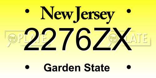 2276ZX New Jersey License Plate
