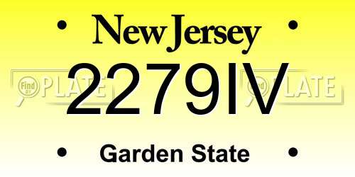 2279IV New Jersey License Plate