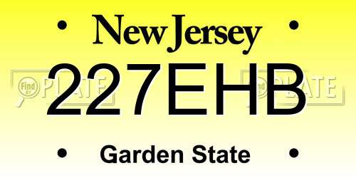 227EHB New Jersey License Plate