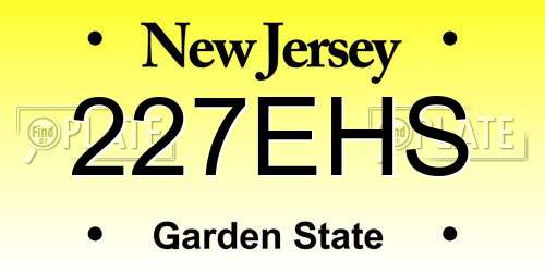 227EHS New Jersey License Plate