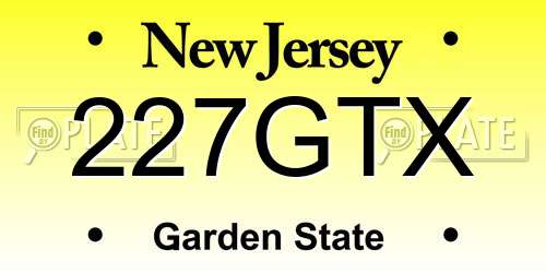227GTX New Jersey License Plate