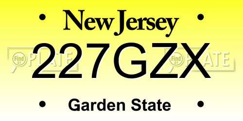 227GZX New Jersey License Plate