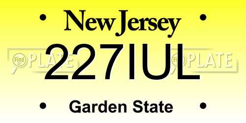 227IUL New Jersey License Plate