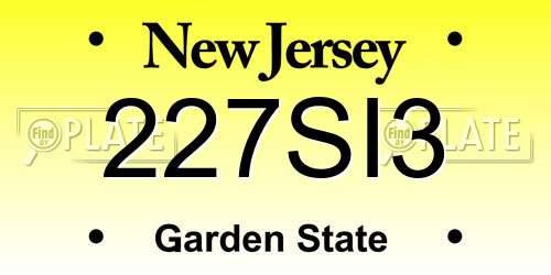 227SI3 New Jersey License Plate