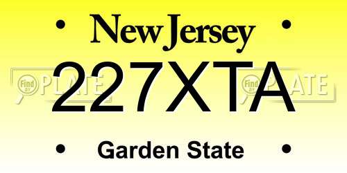 227XTA New Jersey License Plate