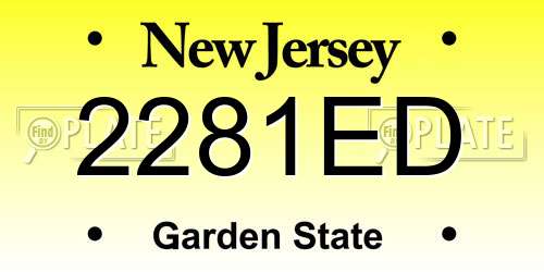 2281ED New Jersey License Plate