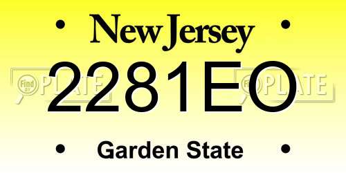 2281EO New Jersey License Plate