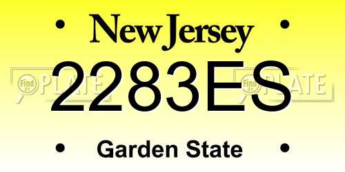 2283ES New Jersey License Plate