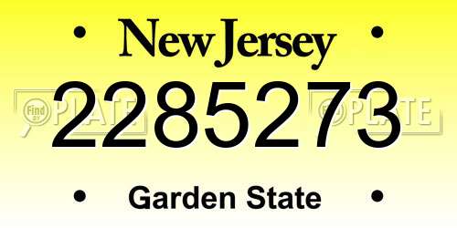 2285273 New Jersey License Plate