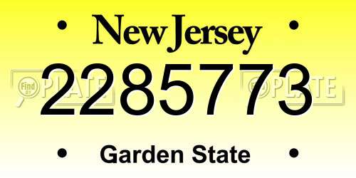 2285773 New Jersey License Plate