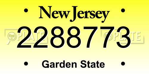 2288773 New Jersey License Plate