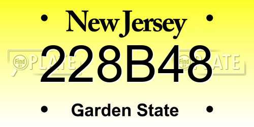 228B48 New Jersey License Plate