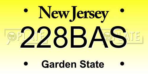 228BAS New Jersey License Plate