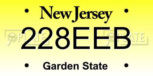 228EEB New Jersey License Plate