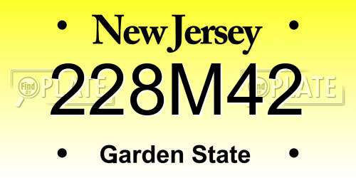 228M42 New Jersey License Plate
