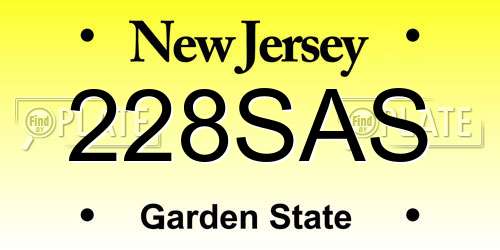 228SAS New Jersey License Plate