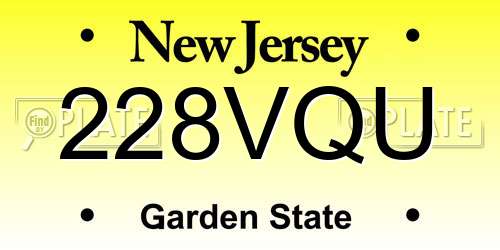 228VQU New Jersey License Plate