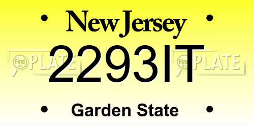 2293IT New Jersey License Plate